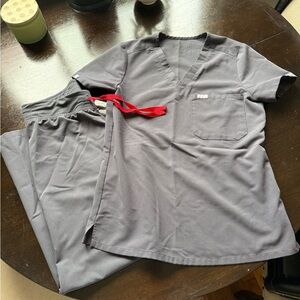 Figs Gray Short Sleeve Women's Top